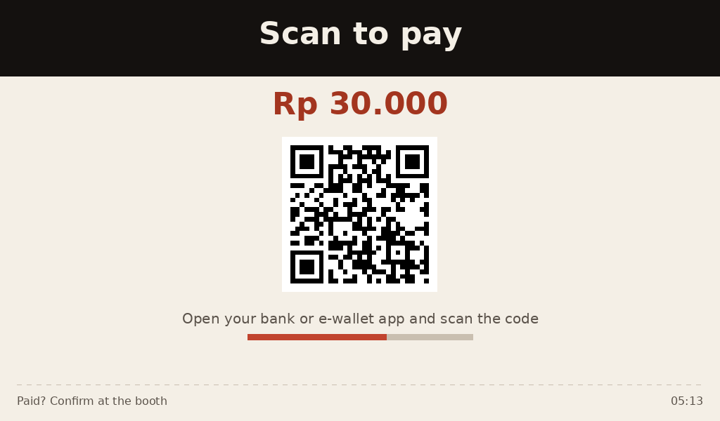 QRIS payment screen